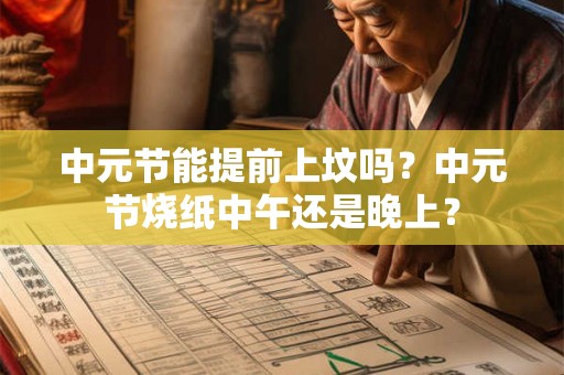 中元节能提前上坟吗？中元节烧纸中午还是晚上？