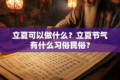 立夏可以做什么？立夏节气有什么习俗民俗？