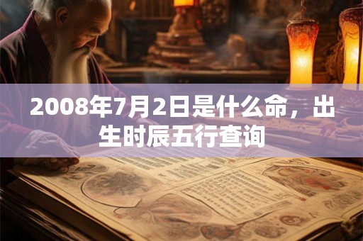 2008年7月2日是什么命，出生时辰五行查询