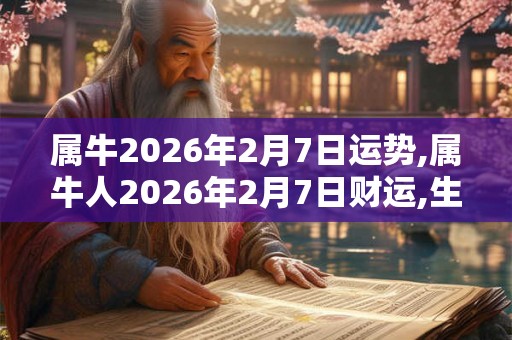 属牛2026年2月7日运势,属牛人2026年2月7日财运,生肖牛2026年2月7日运势