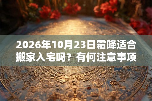 2026年10月23日霜降适合搬家入宅吗?有何注意事项? 2026年10月23日霜降适合搬家入宅吗?有何注意事项?