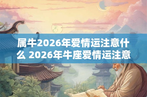 属牛2026年爱情运注意什么 2026年牛座爱情运注意啥