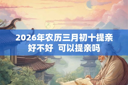 2026年农历三月初十提亲好不好  可以提亲吗