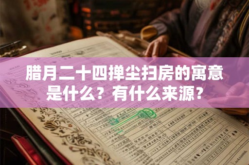 腊月二十四掸尘扫房的寓意是什么？有什么来源？