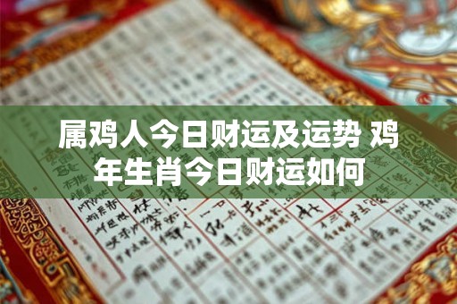属鸡人今日财运及运势 鸡年生肖今日财运如何