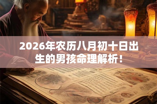 2026年农历八月初十日出生的男孩命理解析！