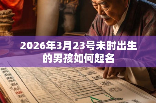2026年3月23号未时出生的男孩如何起名