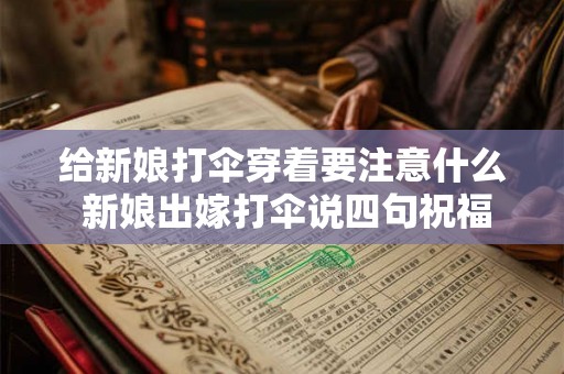 给新娘打伞穿着要注意什么 新娘出嫁打伞说四句祝福语