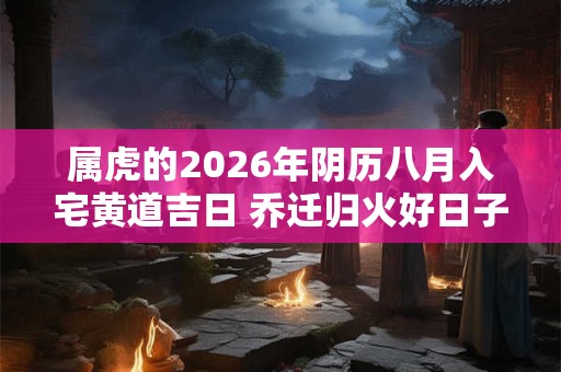 属虎的2026年阴历八月入宅黄道吉日 乔迁归火好日子