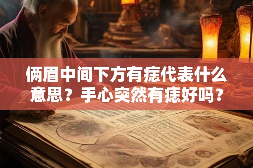 俩眉中间下方有痣代表什么意思？手心突然有痣好吗？
