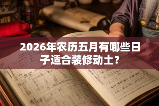 2026年农历五月有哪些日子适合装修动土？