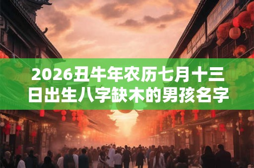 2026丑牛年农历七月十三日出生八字缺木的男孩名字