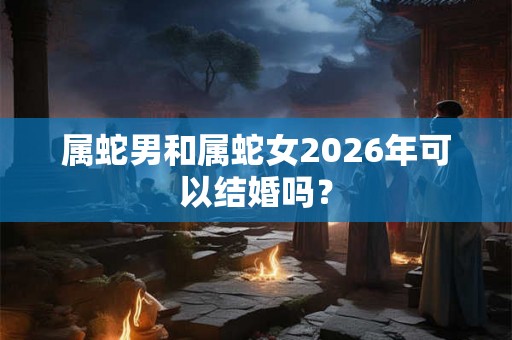 属蛇男和属蛇女2026年可以结婚吗? 属蛇男和属蛇女2026年可以结婚吗?