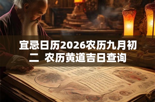 宜忌日历2026农历九月初二 农历黄道吉日查询 宜忌日历2026农历九月初二 农历黄道吉日查询