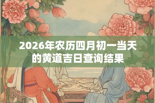 2026年农历四月初一当天的黄道吉日查询结果 2026年农历四月初一当天的黄道吉日查询结果