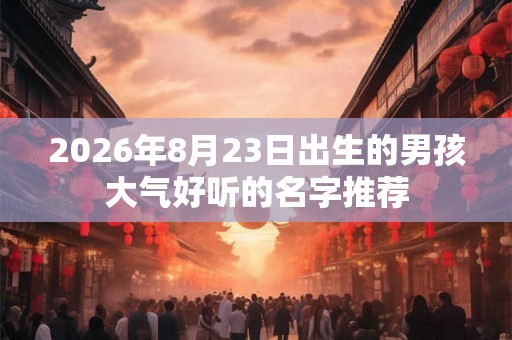 2026年8月23日出生的男孩大气好听的名字推荐