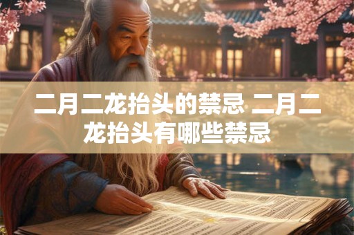 二月二龙抬头的禁忌 二月二龙抬头有哪些禁忌