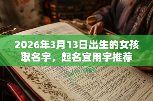 2026年3月13日出生的女孩取名字，起名宜用字推荐