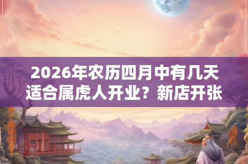 2026年农历四月中有几天适合属虎人开业？新店开张有何注意事项？