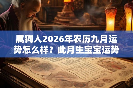 属狗人2026年农历九月运势怎么样？此月生宝宝运势如何？