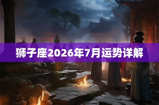 狮子座2026年7月运势详解