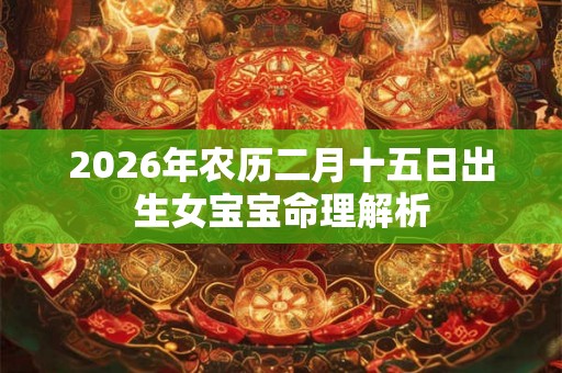 2026年农历二月十五日出生女宝宝命理解析