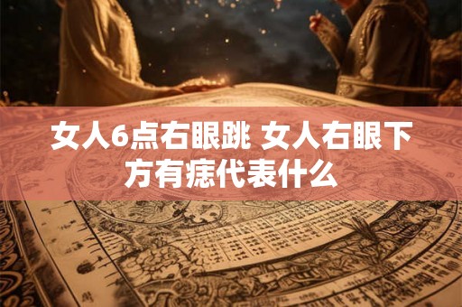 女人6点右眼跳 女人右眼下方有痣代表什么