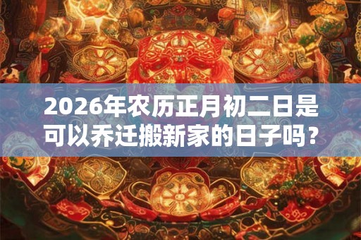 2026年农历正月初二日是可以乔迁搬新家的日子吗? 2026年农历正月初二日是可以乔迁搬新家的日子吗?