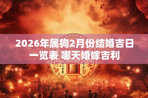 2026年属狗2月份结婚吉日一览表 哪天婚嫁吉利