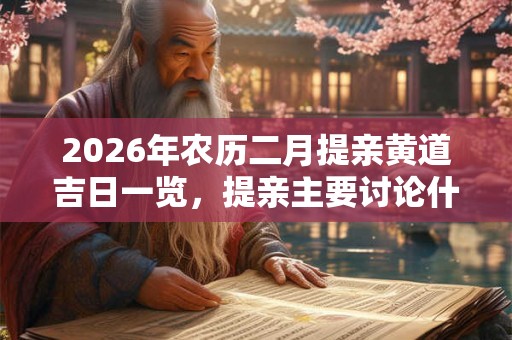 2026年农历二月提亲黄道吉日一览，提亲主要讨论什么？