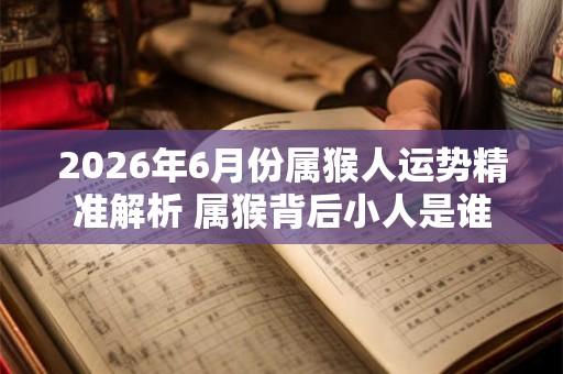 2026年6月份属猴人运势精准解析 属猴背后小人是谁