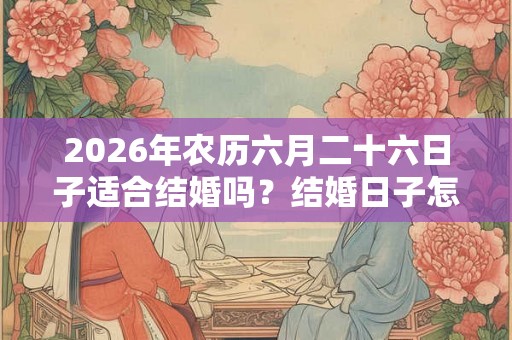 2026年农历六月二十六日子适合结婚吗？结婚日子怎么看？