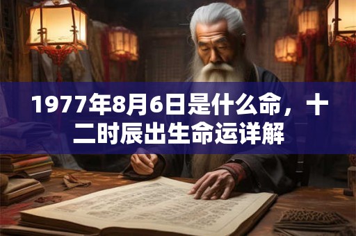 1977年8月6日是什么命，十二时辰出生命运详解