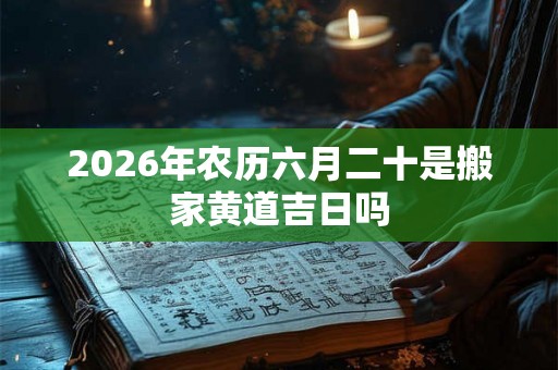 2026年农历六月二十是搬家黄道吉日吗