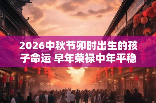2026中秋节卯时出生的孩子命运 早年荣禄中年平稳
