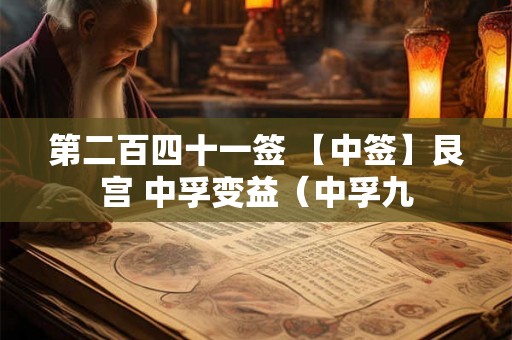 第二百四十一签 【中签】艮宫 中孚变益（中孚九