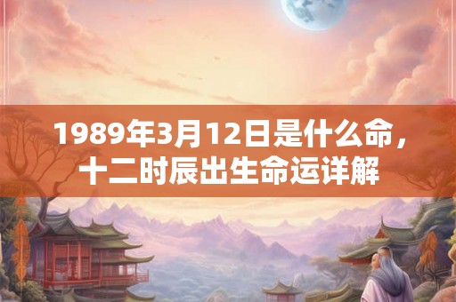 1989年3月12日是什么命，十二时辰出生命运详解
