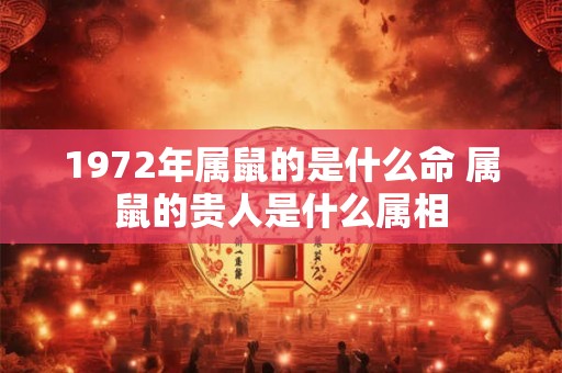 1972年属鼠的是什么命 属鼠的贵人是什么属相