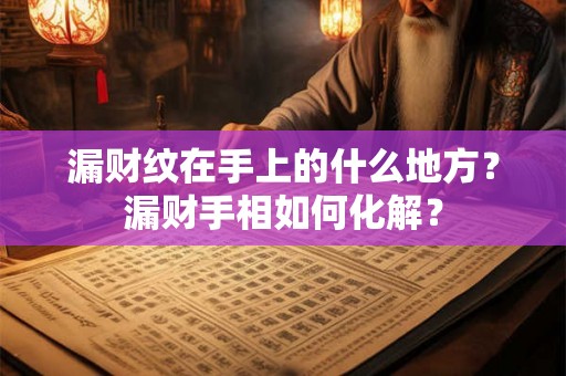 漏财纹在手上的什么地方？漏财手相如何化解？