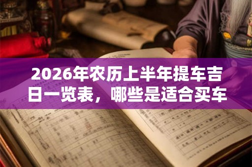 2026年农历上半年提车吉日一览表，哪些是适合买车的好日子