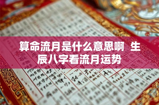 算命流月是什么意思啊  生辰八字看流月运势