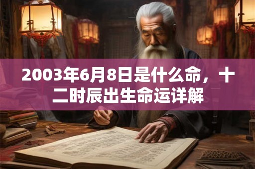 2003年6月8日是什么命，十二时辰出生命运详解