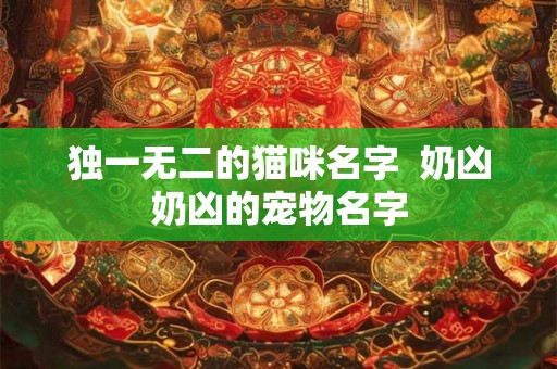 独一无二的猫咪名字  奶凶奶凶的宠物名字
