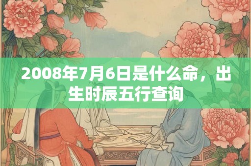2008年7月6日是什么命，出生时辰五行查询