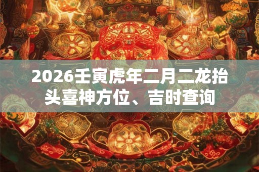 2026壬寅虎年二月二龙抬头喜神方位、吉时查询