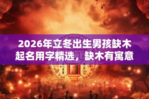2026年立冬出生男孩缺木起名用字精选，缺木有寓意的男孩名字