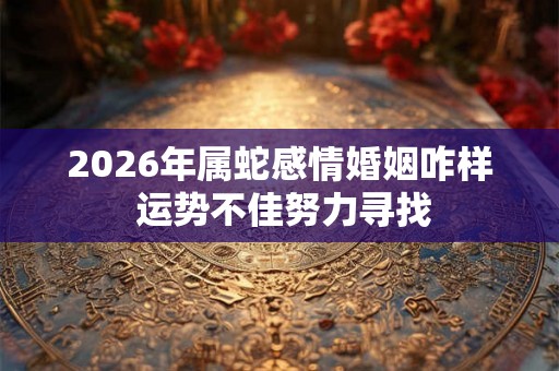 2026年属蛇感情婚姻咋样 运势不佳努力寻找
