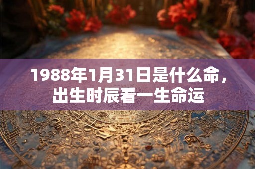 1988年1月31日是什么命，出生时辰看一生命运