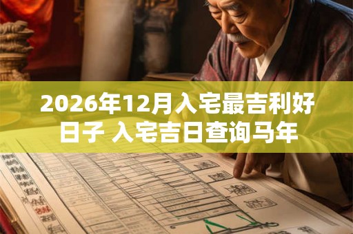 2026年12月入宅最吉利好日子 入宅吉日查询马年
