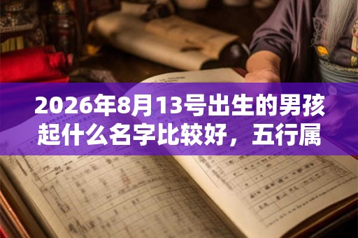 2026年8月13号出生的男孩起什么名字比较好，五行属什么